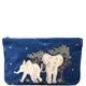 Elizabeth Scarlett Baby Elephant Conservation Navy Velvet Everyday Pouch