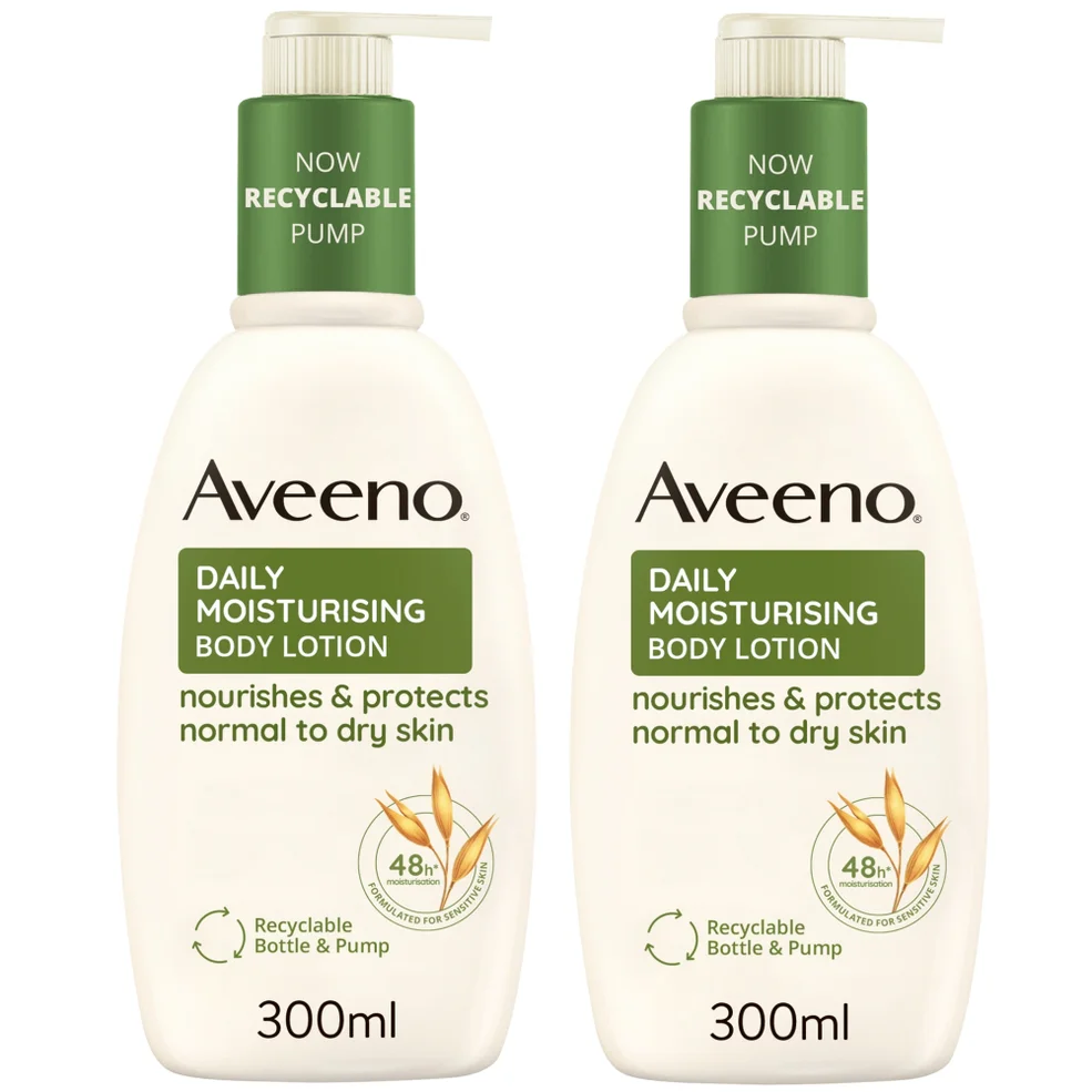 Aveeno Daily Moisturising Lotion Duo for Instant and Long Lasting Hydration 600ml Mega Bundle Image 1