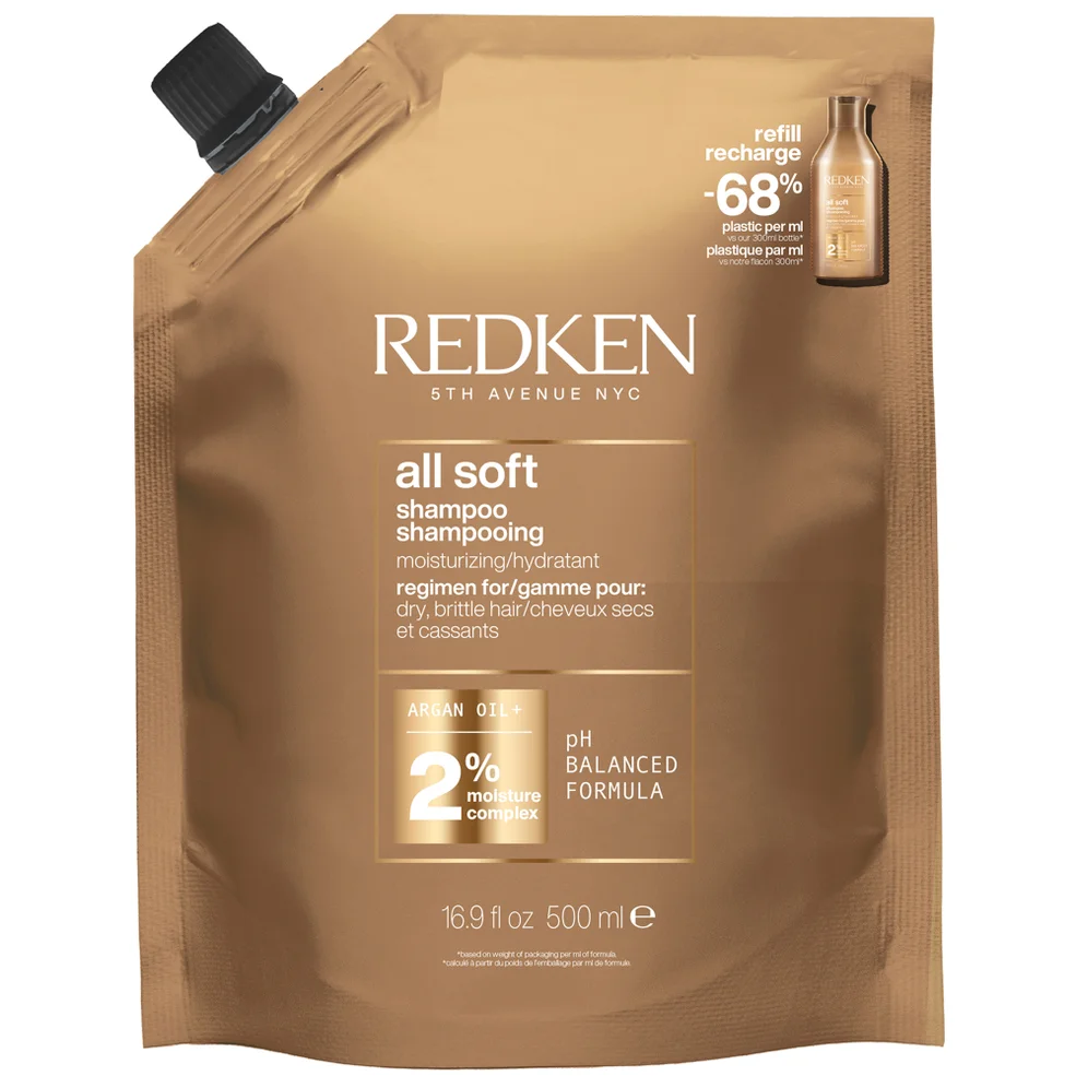 Redken All Soft Shampoo Refill Pouch 500ml Image 1