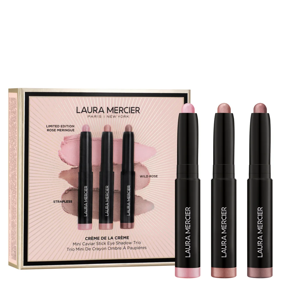Laura Mercier - Crème de la Crème Mini Caviar Stick Eyeshadow Trio - Ed Rose Meringue, Strapless, Wild Rose - 1g x3 Image 1