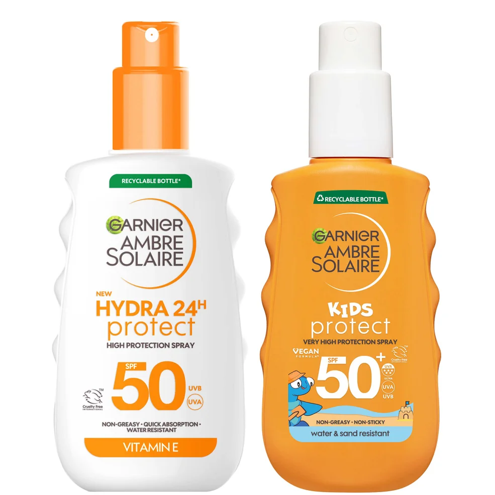 Garnier Ambre Solaire Adults & Kids SPF50 Suncream Spray 150ml Bundle Image 1