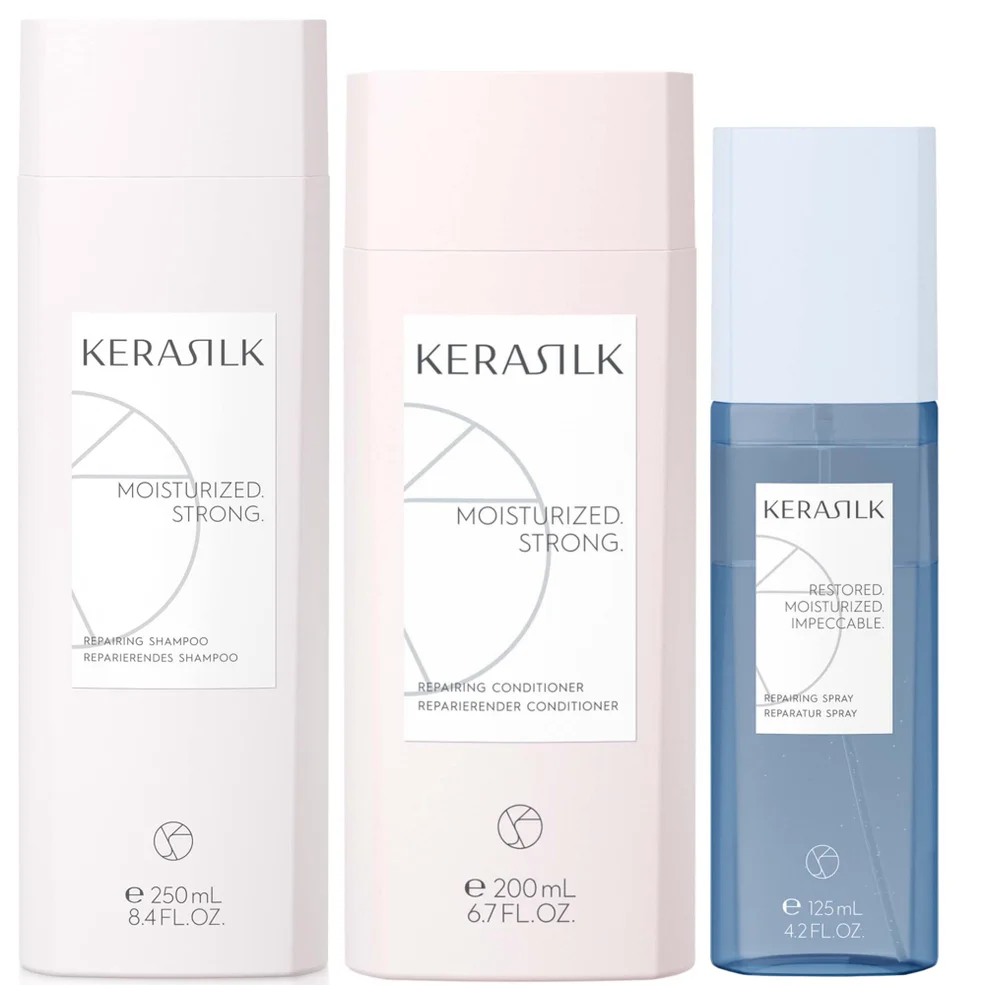 KERASILK Ultimate Repair Bundle Shampoo, Conditioner and Repairing Spray Image 1