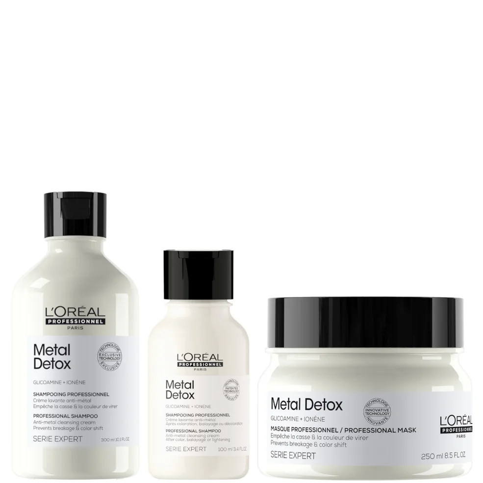 L’Oréal Professionnel Metal Detox Shampoo & Hair Mask with Mini Shampoo, Prevent Breakage & Colour Fade from Hard Water Image 1