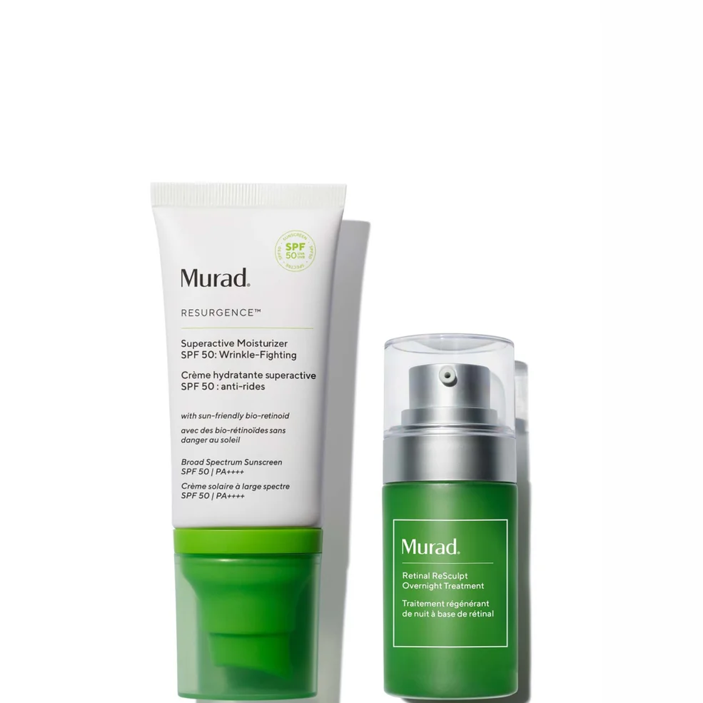 Murad Retinal ReSculpt Overnight Treatment 15ml & Murad Superactive Moisturiser SPF 50: Wrinkle Fighting 50ml Duo Image 1