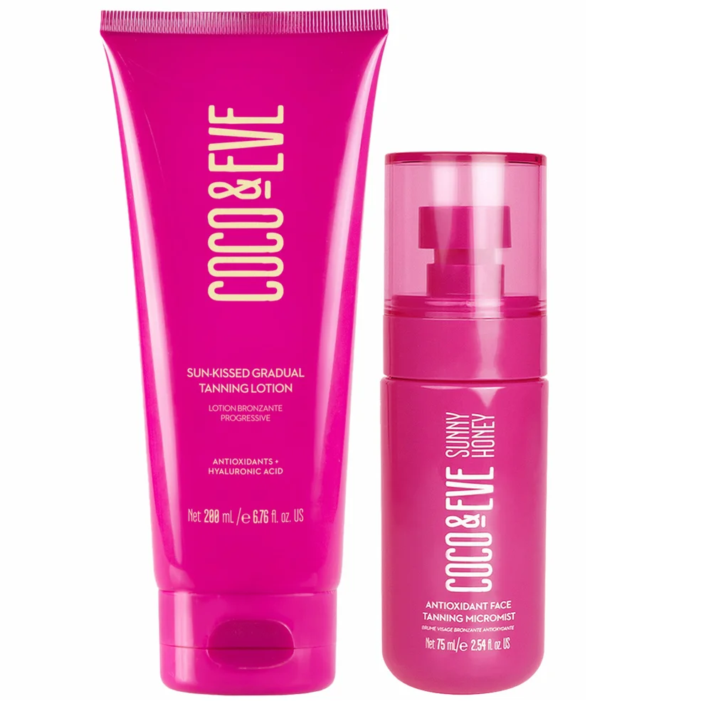 Coco & Eve Face Tanning Micromist and Sun-Kissed Gradual Tanning Lotion Bundle Image 1