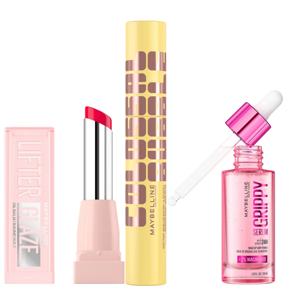 Maybelline Viral Favourites Make Up Bundle with Grippy Primer, Colossal Mascara and Lifter Glaze Lip Balm (Various Shades) Image 1