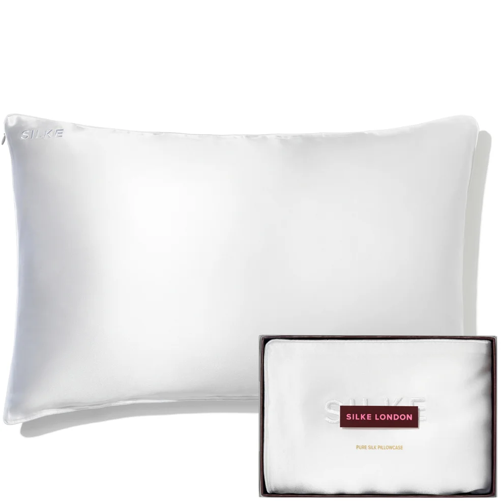 SILKE Silk Pillowcase - Queen - White Image 1