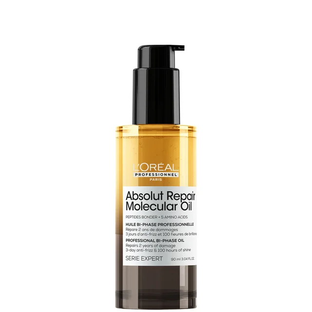 L'Oréal Professionnel Absolut Repair Molecular Bi-Phase Oil for Damaged Hair 90ml, 2x Benefit: High Shine & Repair