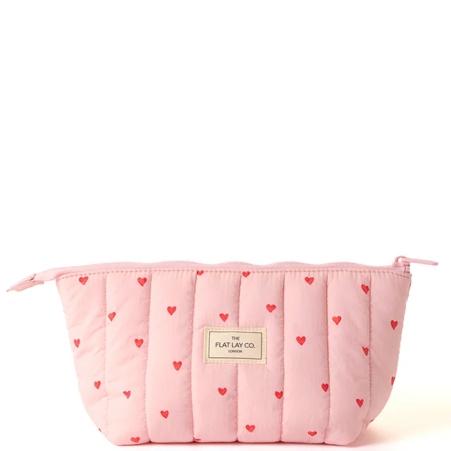 The Flat Lay Co. Marshmallow Essential Makeup Pouch - Sweet Pink Hearts
