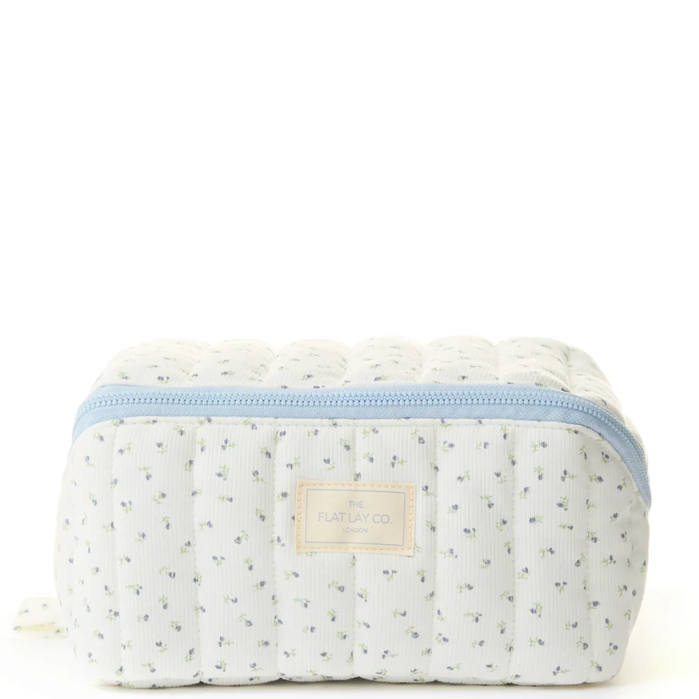 The Flat Lay Co. Marshmallow Flat Lay Makeup Box Bag - Cozy Cotton Ditsy Floral Image 1