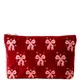 Elizabeth Scarlett Dazzling Bows Velvet Everyday Pouch - Rouge