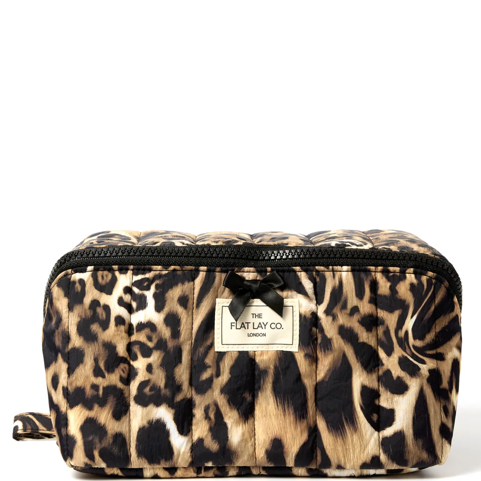 The Flat Lay Co. Marshmallow Flat Lay Makeup Box Bag - Warped Leopard Image 1