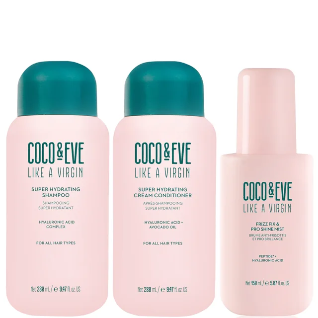 Coco & Eve Like A Virgin Shampoo & Conditioner and Frizz-Fix and Pro Shine Mist Bundle