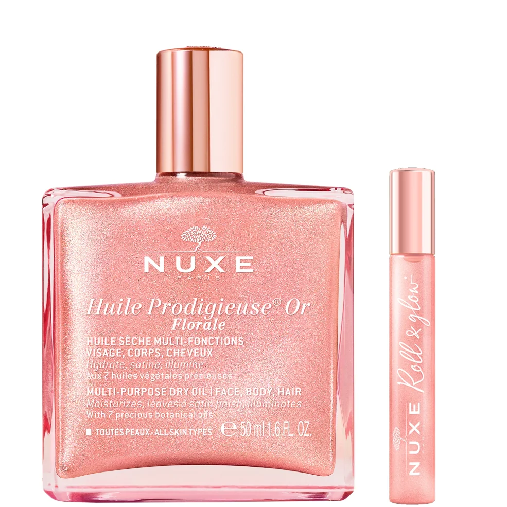 NUXE Huile Prodigieuse Shimmering Florale Multi Purpose Dry Oil 50ml & Roll On Image 1