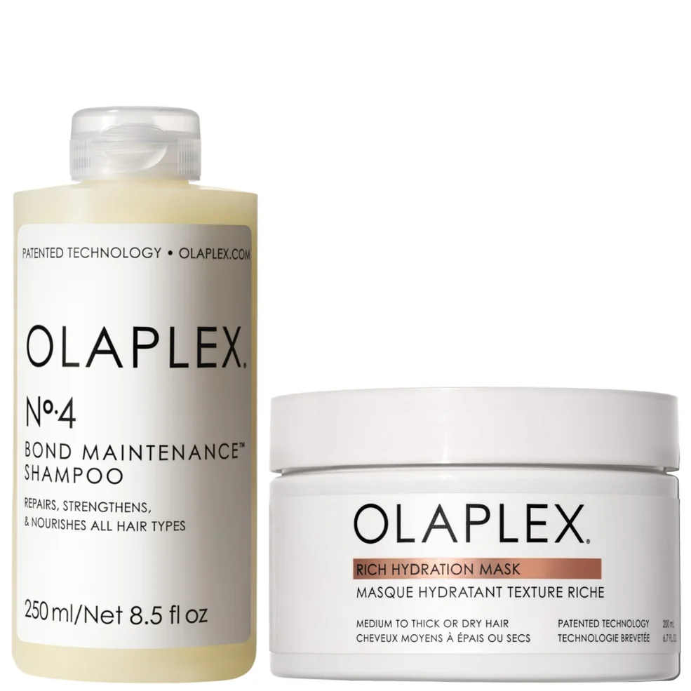 Olaplex No.4 Bond Maintenance Shampoo & Rich Hydrating Mask Bundle Image 1